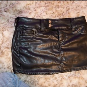 H&M Black Leather Skirt